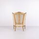Bergère armchair - Louis XVI style - gilded wood & light fabric - 1860s