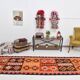 3x11 Orange Tribal Kilim Runner Rug 93x330Cm
