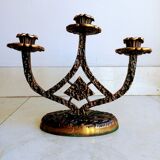 Bougeoir brutaliste en bronze
