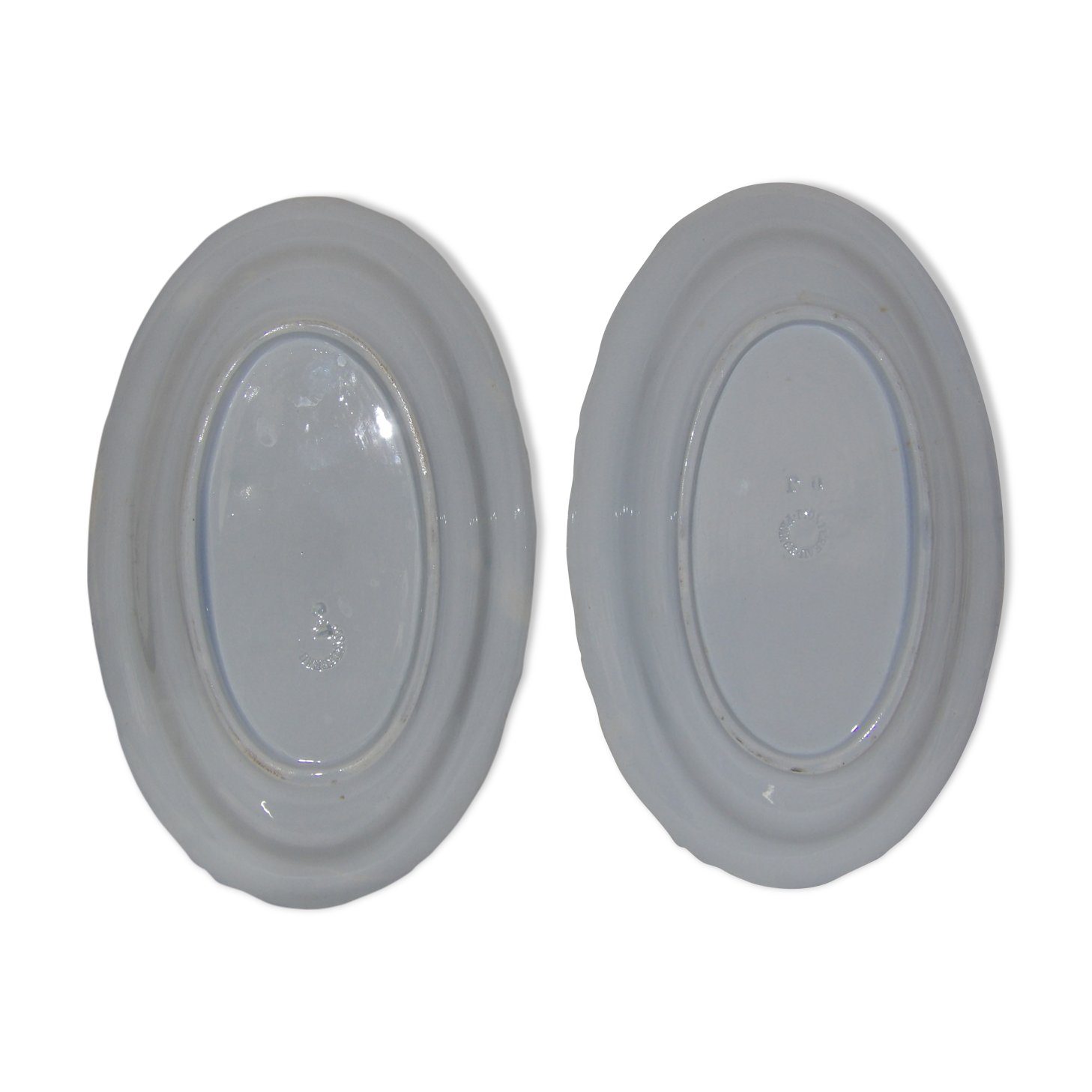 MONTEREAU 2 RAVIERS FAIENCE FINE WHITE PEARL RESTORATION BEFORE 1819 HOLLOW BRAND DESIGNER