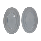 Set de 2 raviers faience fine blanc perle restauration avant 1819 marque en creux designer Montereau
