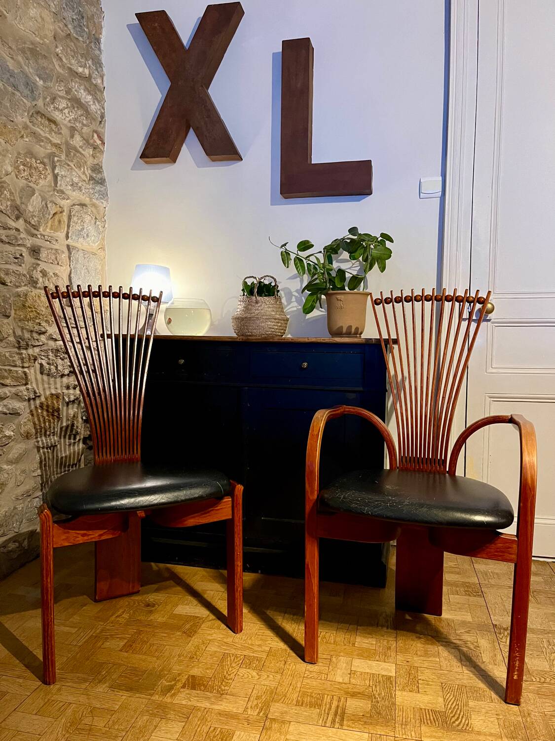 Chair and armchair set by Torstein Nielsen