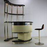 Seventies design dry bar by Harvey Guzzini for Stilglass Donati