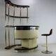 Seventies design dry bar by Harvey Guzzini for Stilglass Donati