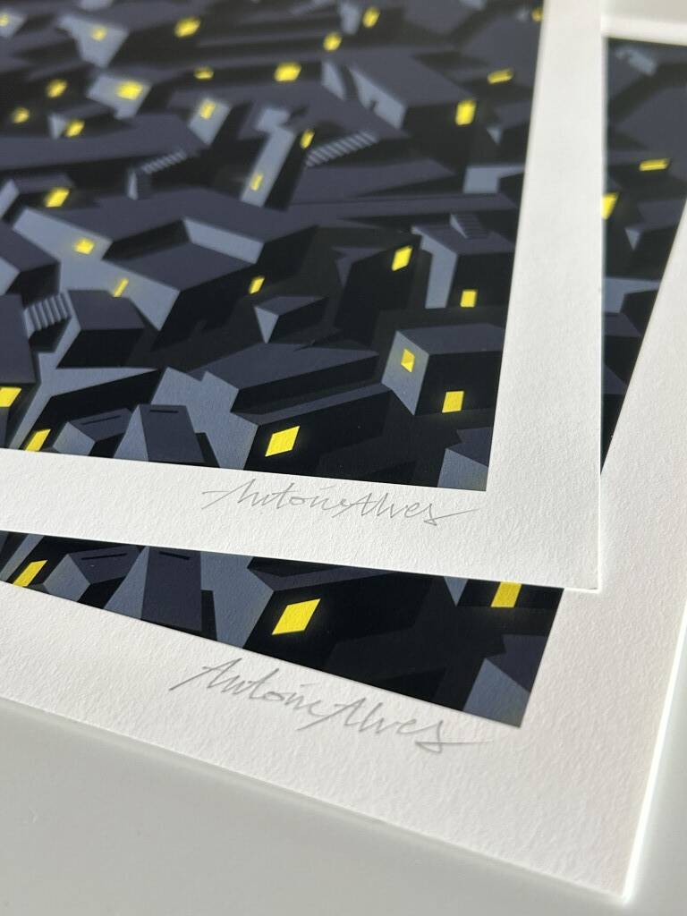 Art print, signed limited edition, Midnight City by the artist A. Alves