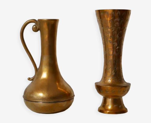 Lot de 2 vases en laiton