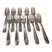 10 silver-plated metal cake forks from the Monaco Grand Prix