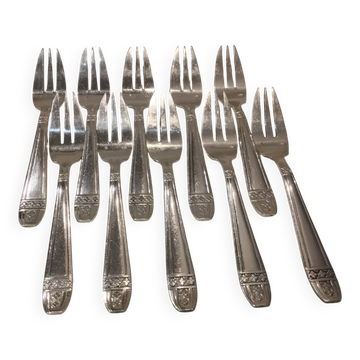 10 silver-plated metal cake forks from the Monaco Grand Prix