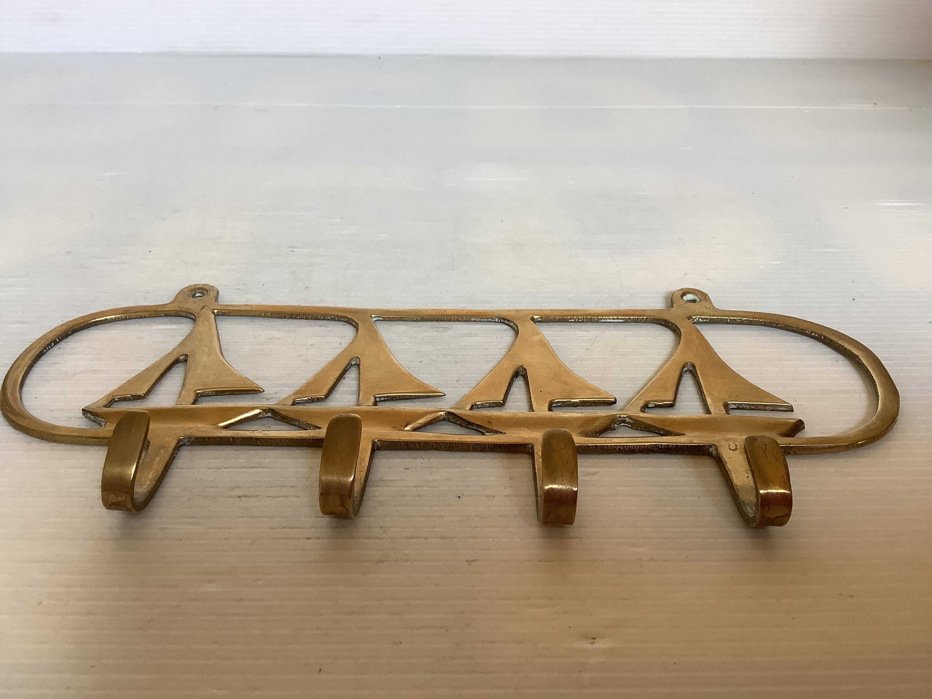 Nautical yacht coat rack in brass