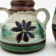 2 small ceramic vases, hand painted floral motifs, ESR Sawa foreign - West Germany 60