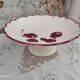 Compotier 2 on pedestal in earthenware from Salins-les-Bains, Mistral burgundy model