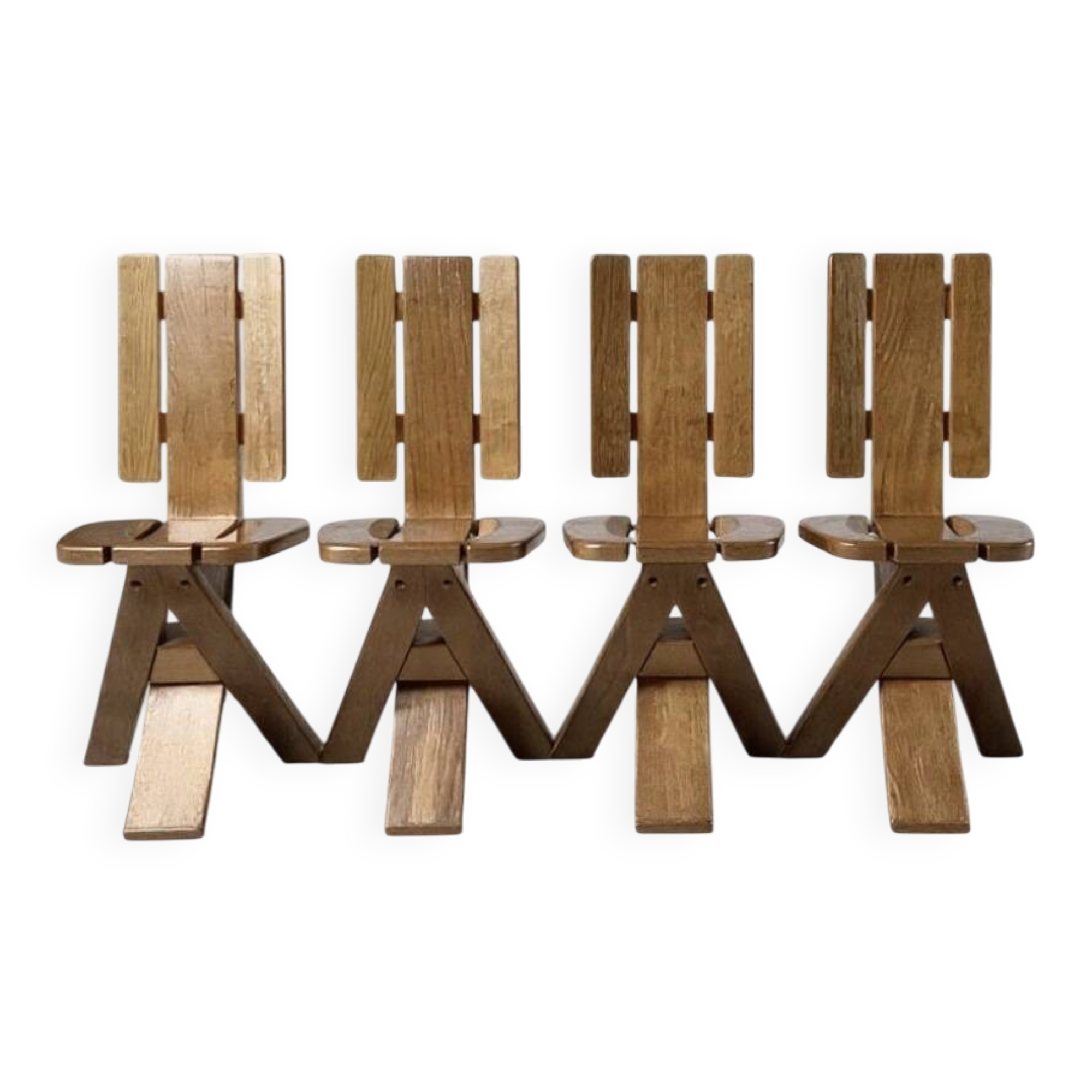 Set of 4 chairs signed by Maison Seltz - 1960