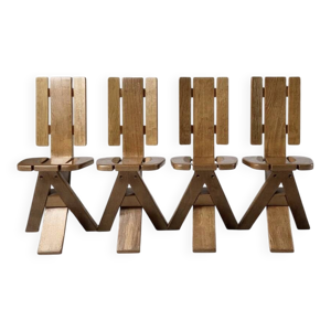 Lot de 4 chaises signées - seltz