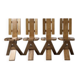 Set of 4 chairs signed by Maison Seltz - 1960