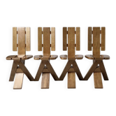 Lot de 4 chaises signées maison Seltz - 1960