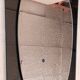 Smoked glass and white designed mirror with a freeform irregular shape - 1960s/70s