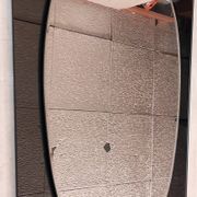Smoked glass and white designed mirror with a freeform irregular shape - 1960s/70s