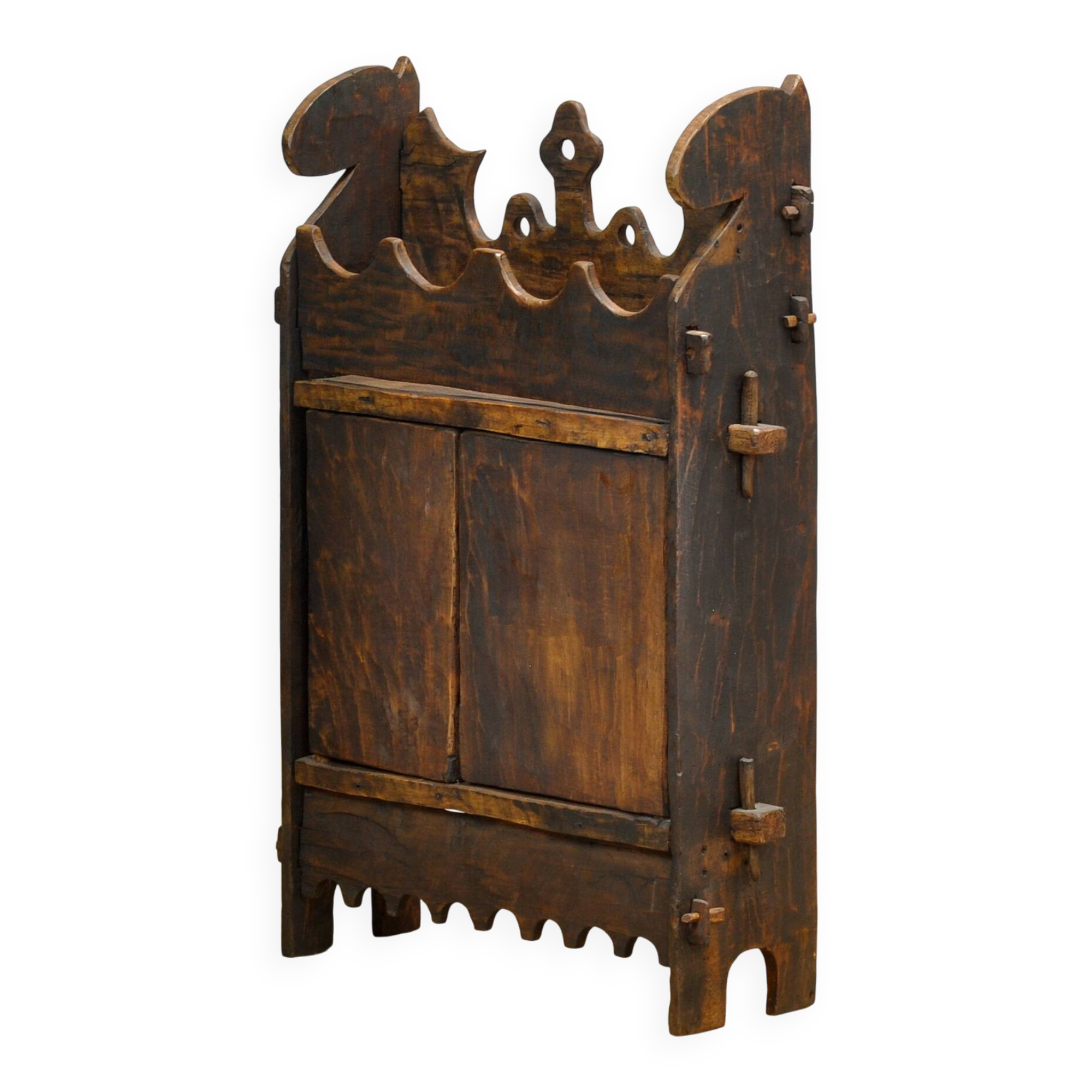 Pine folk art cabinet, circa 1920