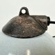 Industrial grey enamel factory lamp with cast iron top, 1960s