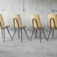Set of 4 vintage compass feet chairs - 1960