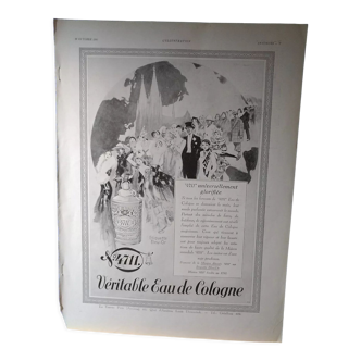 Paper advertisement Eau de Cologne n° 4711 from a magazine of the 1930s