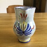 Earthenware pitcher with blue decor
