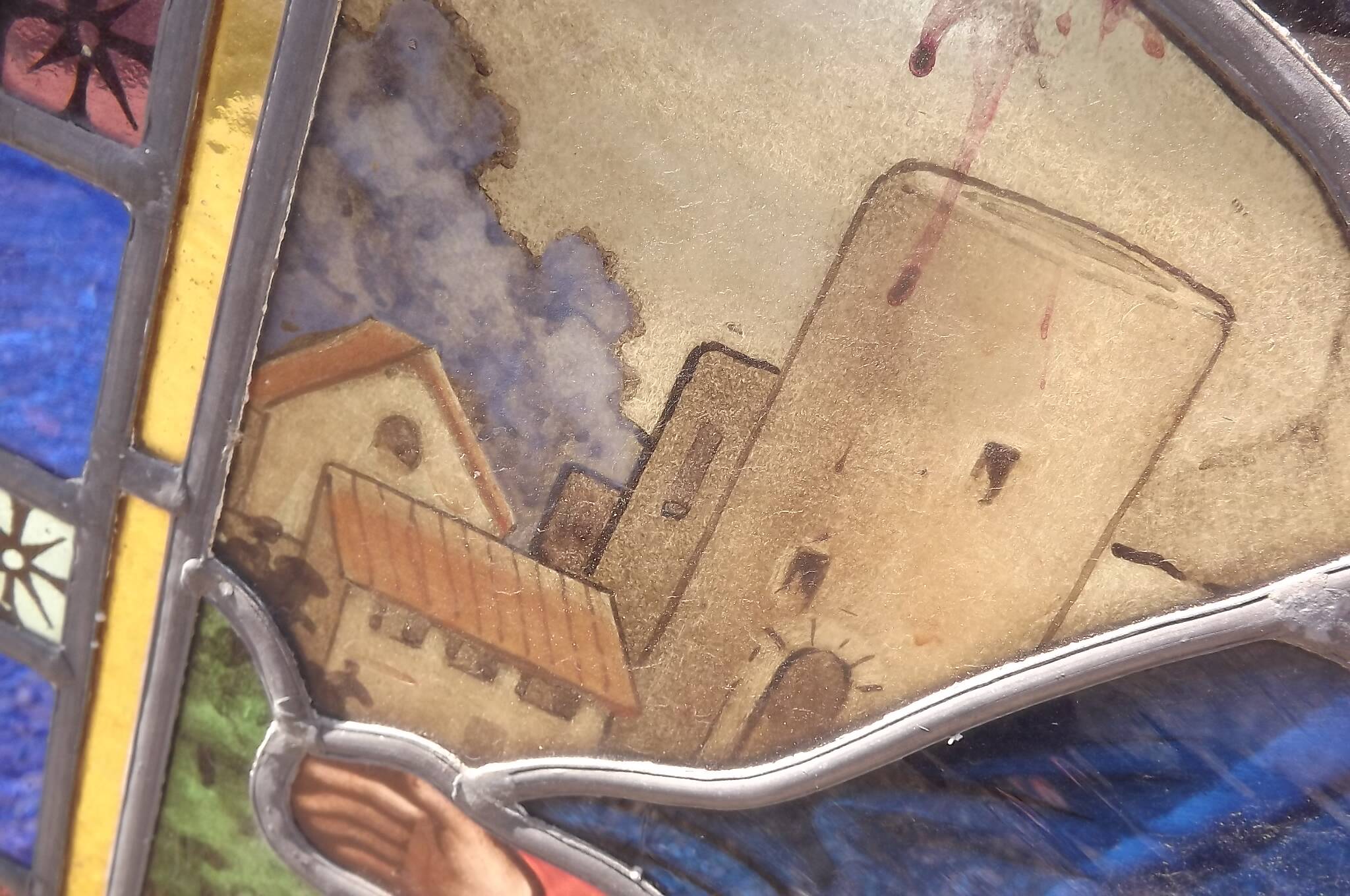 19th century stained glass window “Jesus”