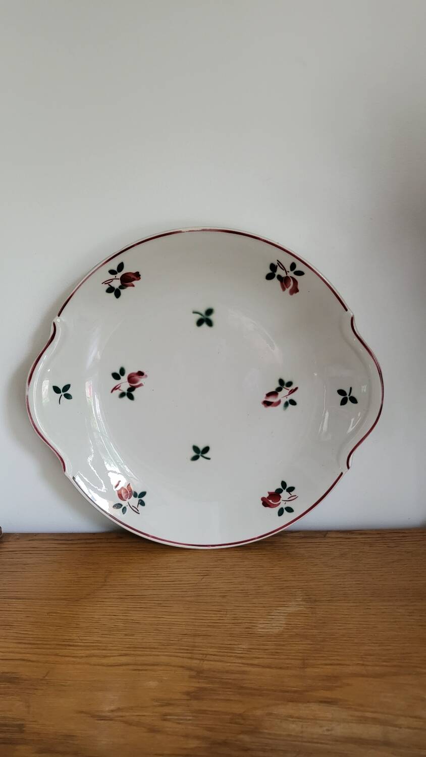 Flower pattern porcelain presentation dish