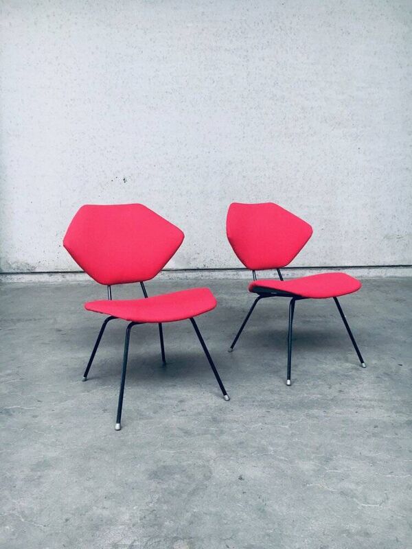 Set of Mid-Century Modern Low Side Chair Set, Italy, 1950s