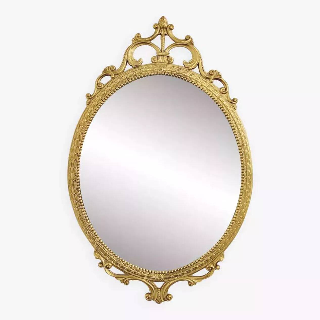 Italian oval brass medallion mirror