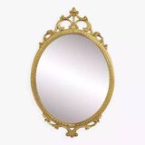 Miroir ovale italien de type médaillon en laiton