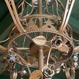 Flower garland chandelier