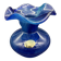 Vase Peter Kaspar en cristal bleu 24 % PbO à bord ondulé