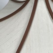 Teak and linen umbrella counter balance pendant by Domus, 1970s