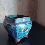 Vase ancien en bronze et émaux cloisonnés
