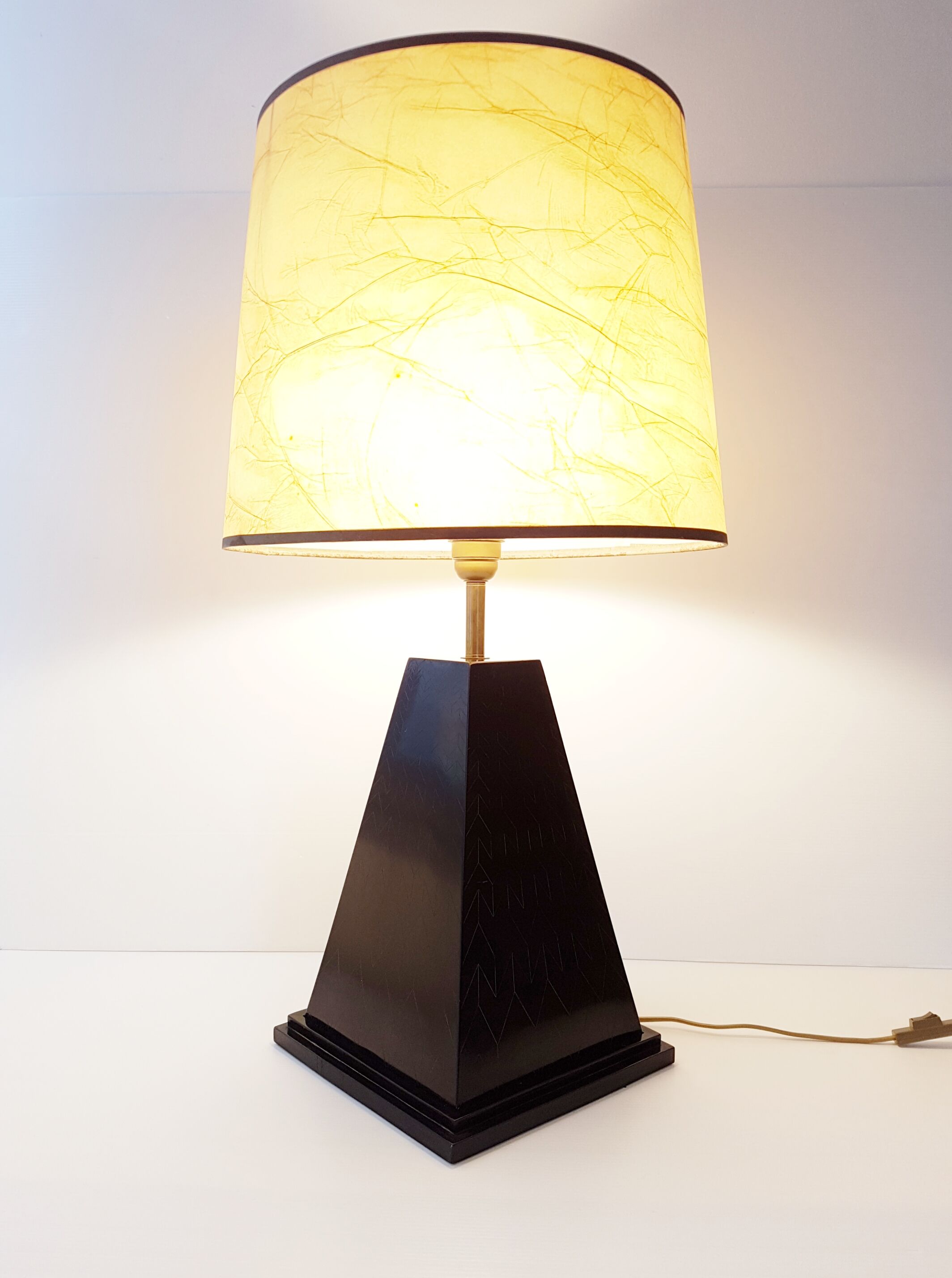 Black pyramid table lamp from the 70s