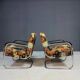 Pair of functionalist chromed armchairs, Eastern Europe, 1950s