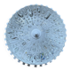 Antique ceiling light with transparent glass and white metal.