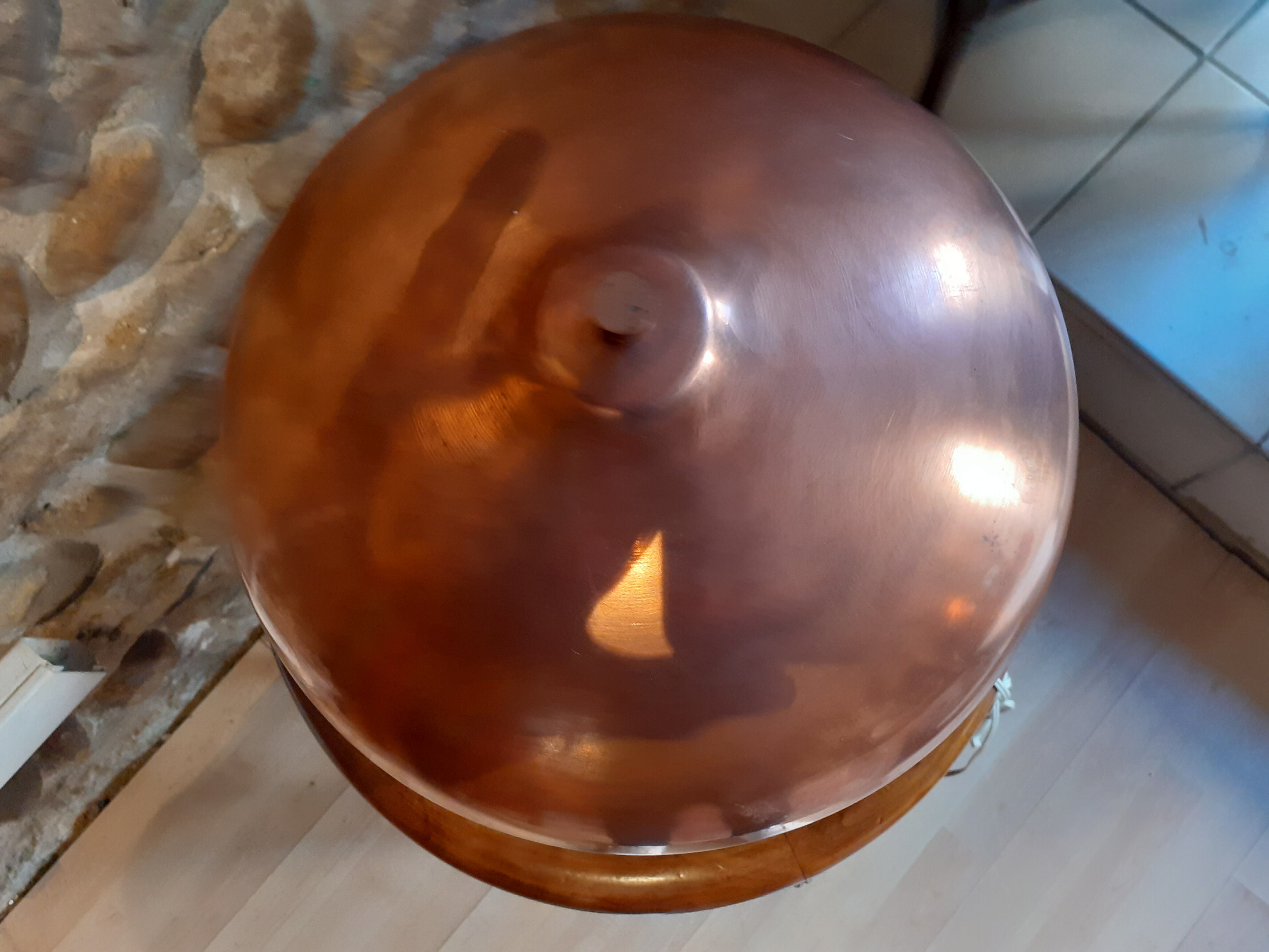 Art deco lamp in bakelite and copper