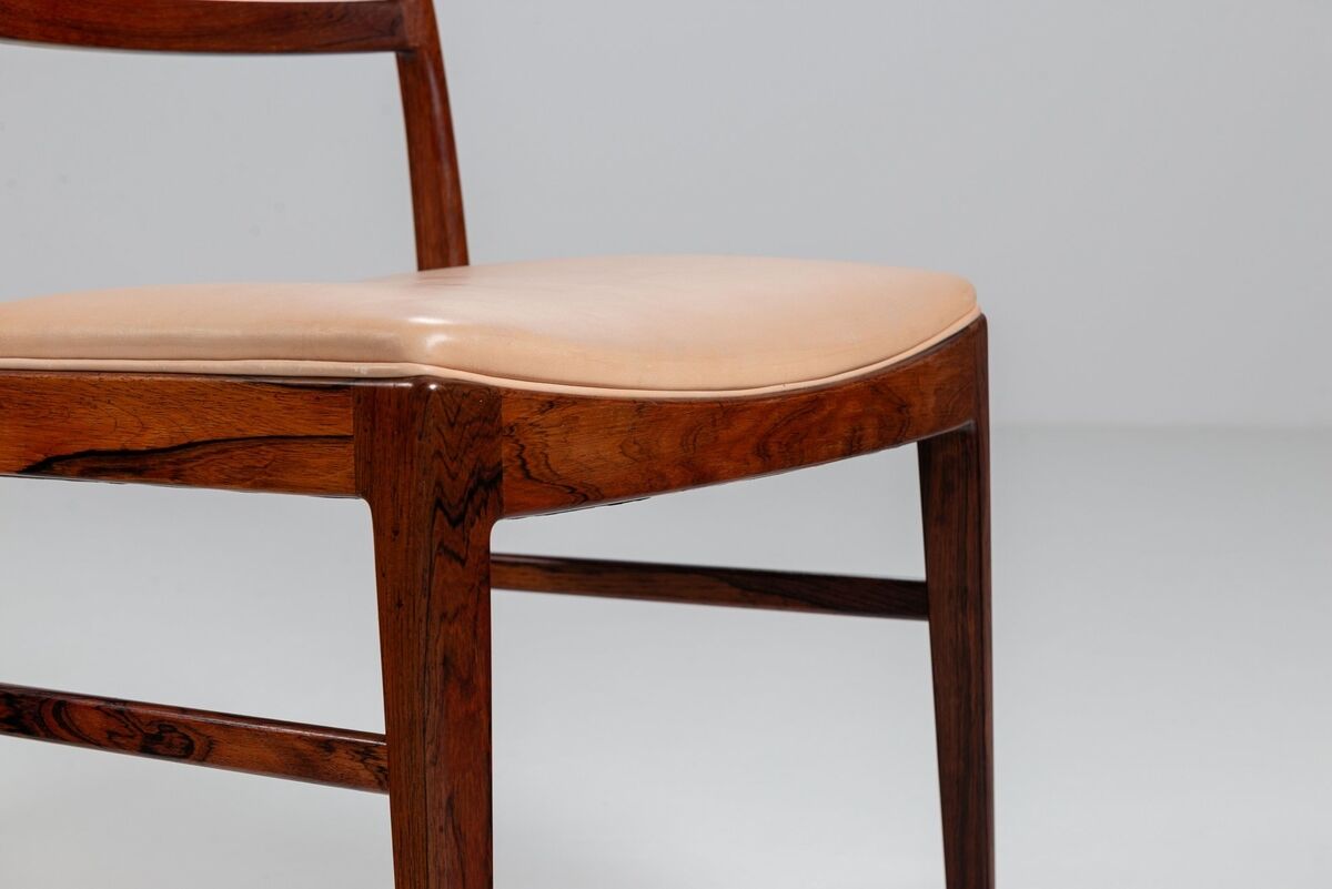 Arne Vodder model 430 dining chairs rosewood Sibast Mobler Denmark 1960