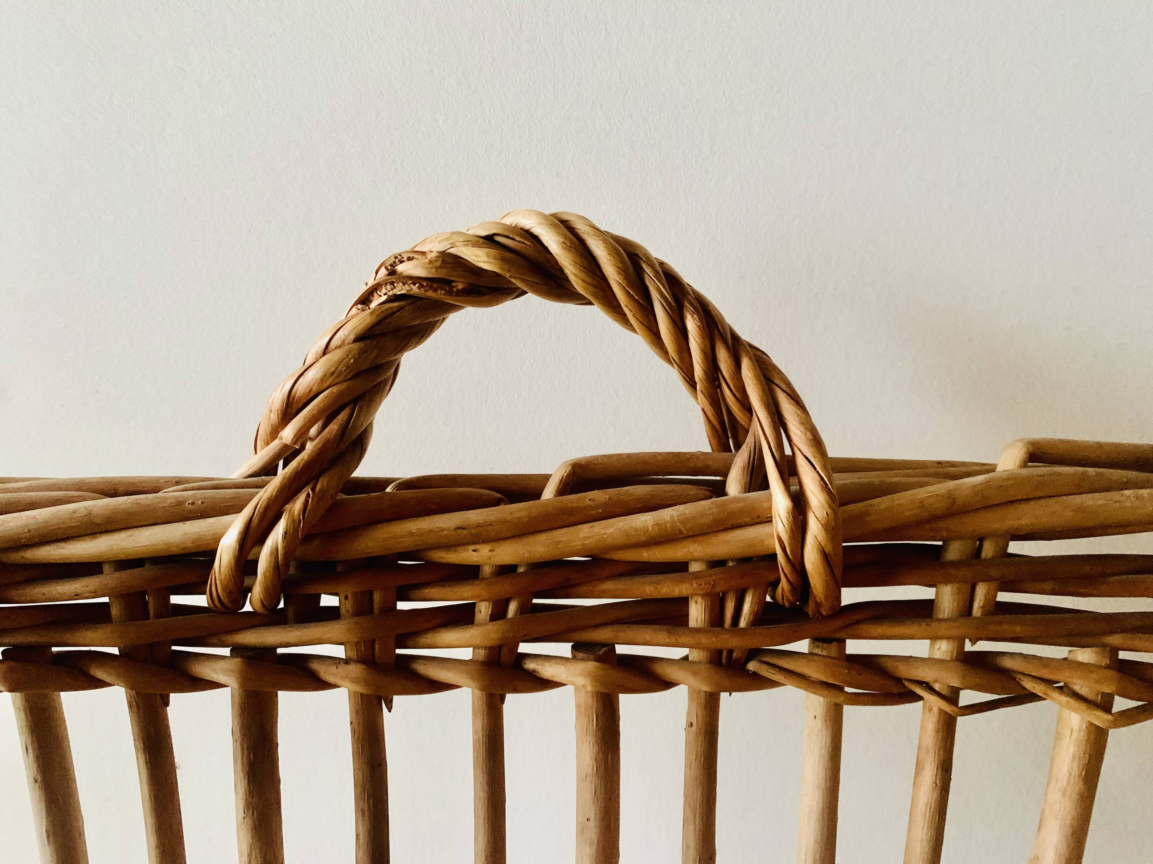 Large vintage wicker basket
