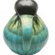 Ceramic pitcher glaze drop light blue, signed belgium