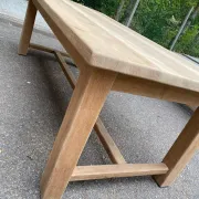 Table à manger de ferme décapée en chêne massif brut 1970 - 210cm