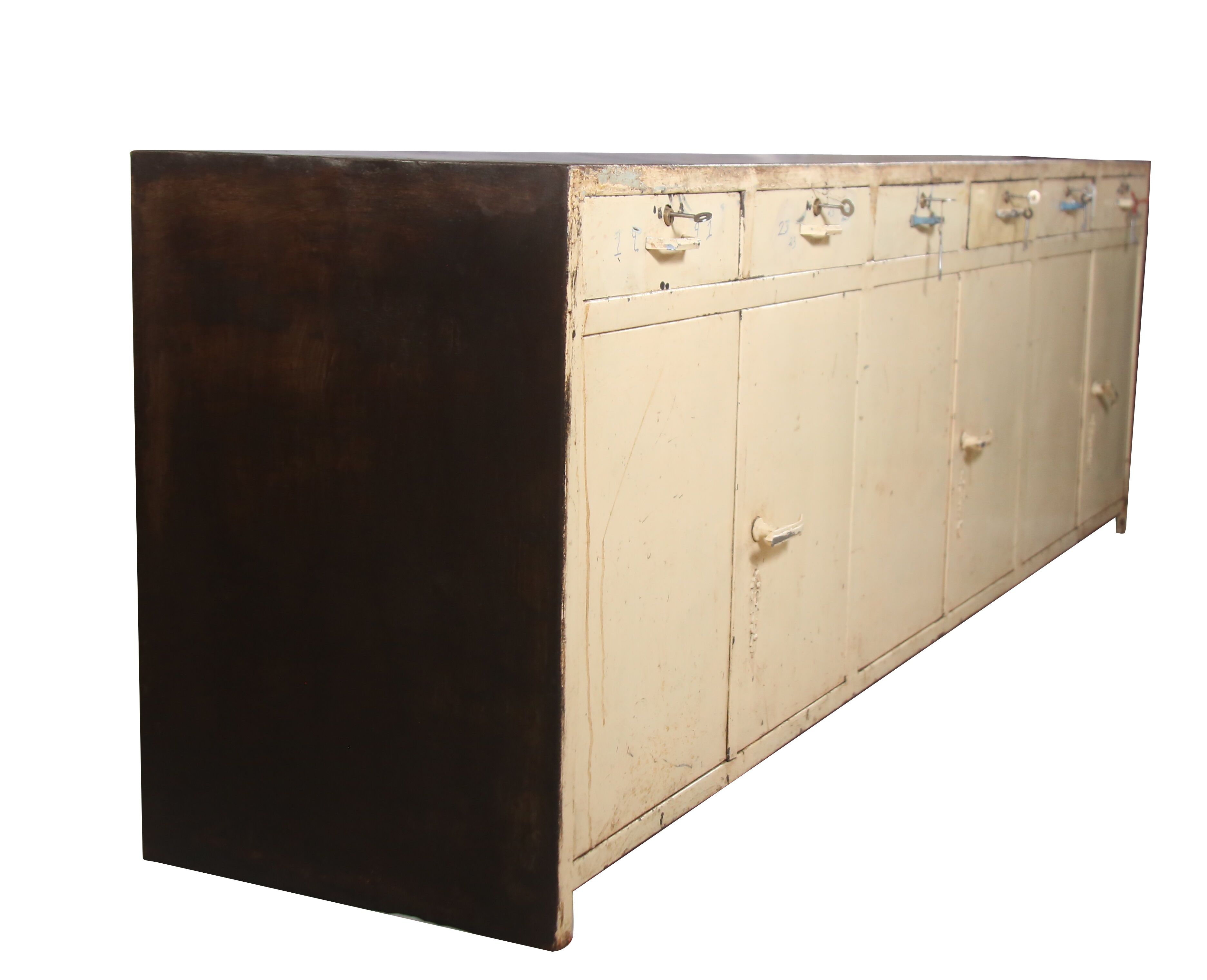 Old metal hospital cabinet