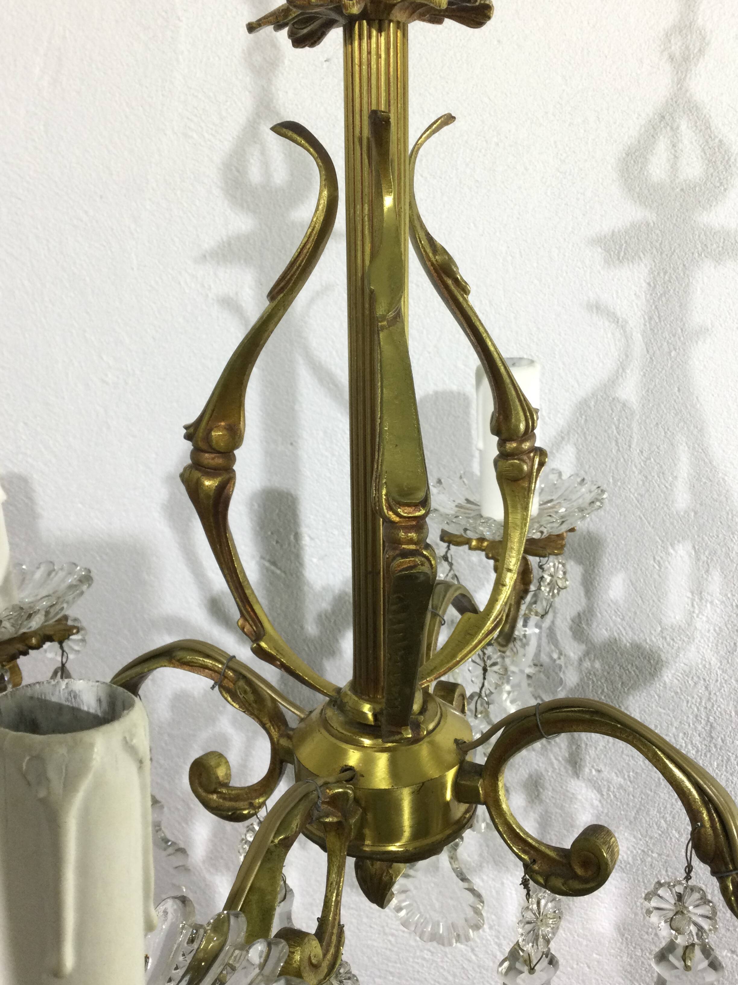 Chandelier With 4 Lights Bronze And Tassels