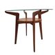 Petite table ronde vintage en chêne et verre de Jitona Sobeslav, Tchéquie, 1950s