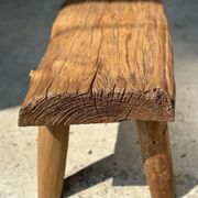 Table d'appoint ou tabouret en teck blond quadripode H:30 L43 l27