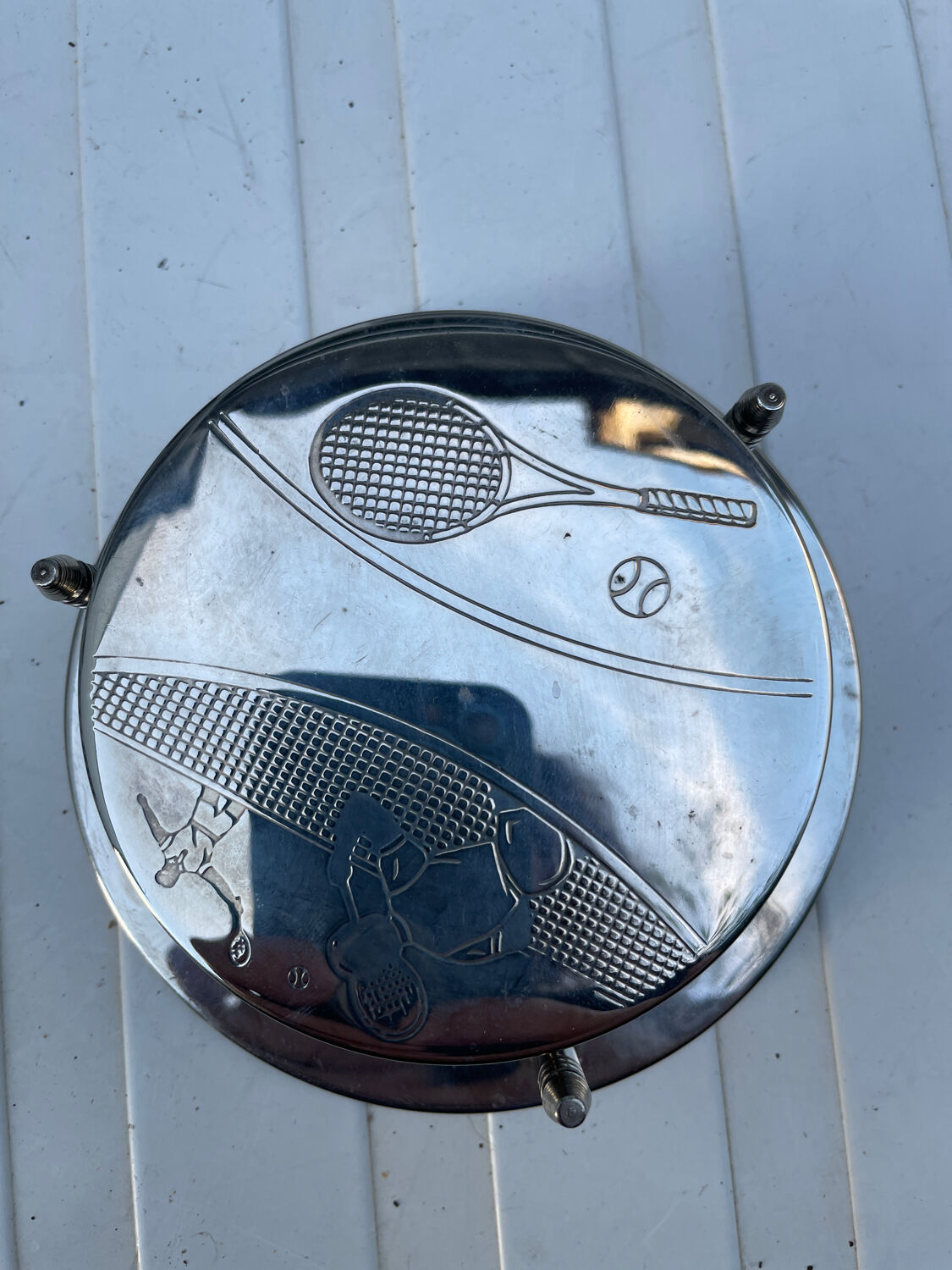 Coaster with tennis theme holder