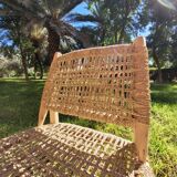 Rope and eucalyptus wood armchair