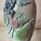 Handmade majolica lamp with fruit design, 1970s